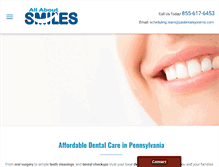 Tablet Screenshot of allaboutsmilesinc.com